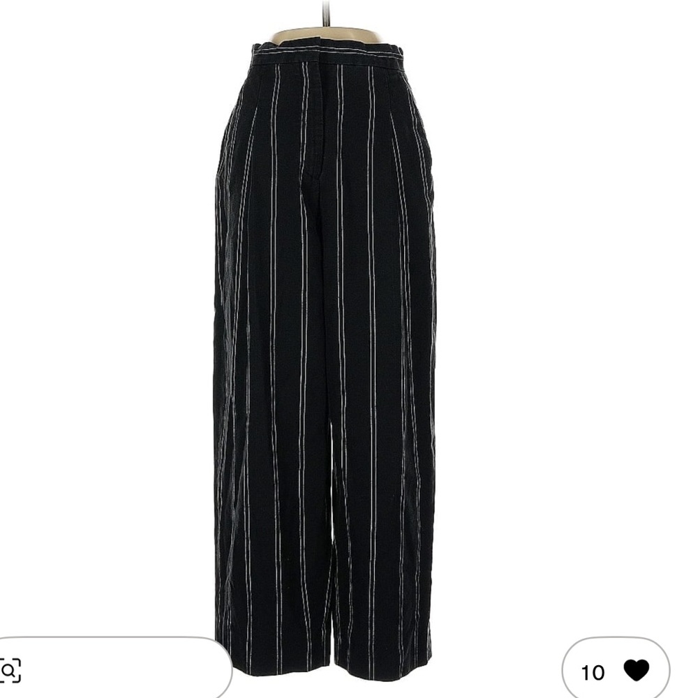 Sandro Black Pants with White Pinstripes